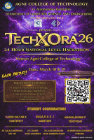 TECHXORA'26 24-Hour National Level Hackathon  Poster